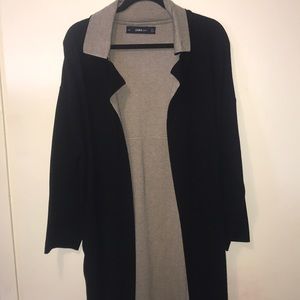 Long Color Block Knit Zara Sweater/Cardigan
